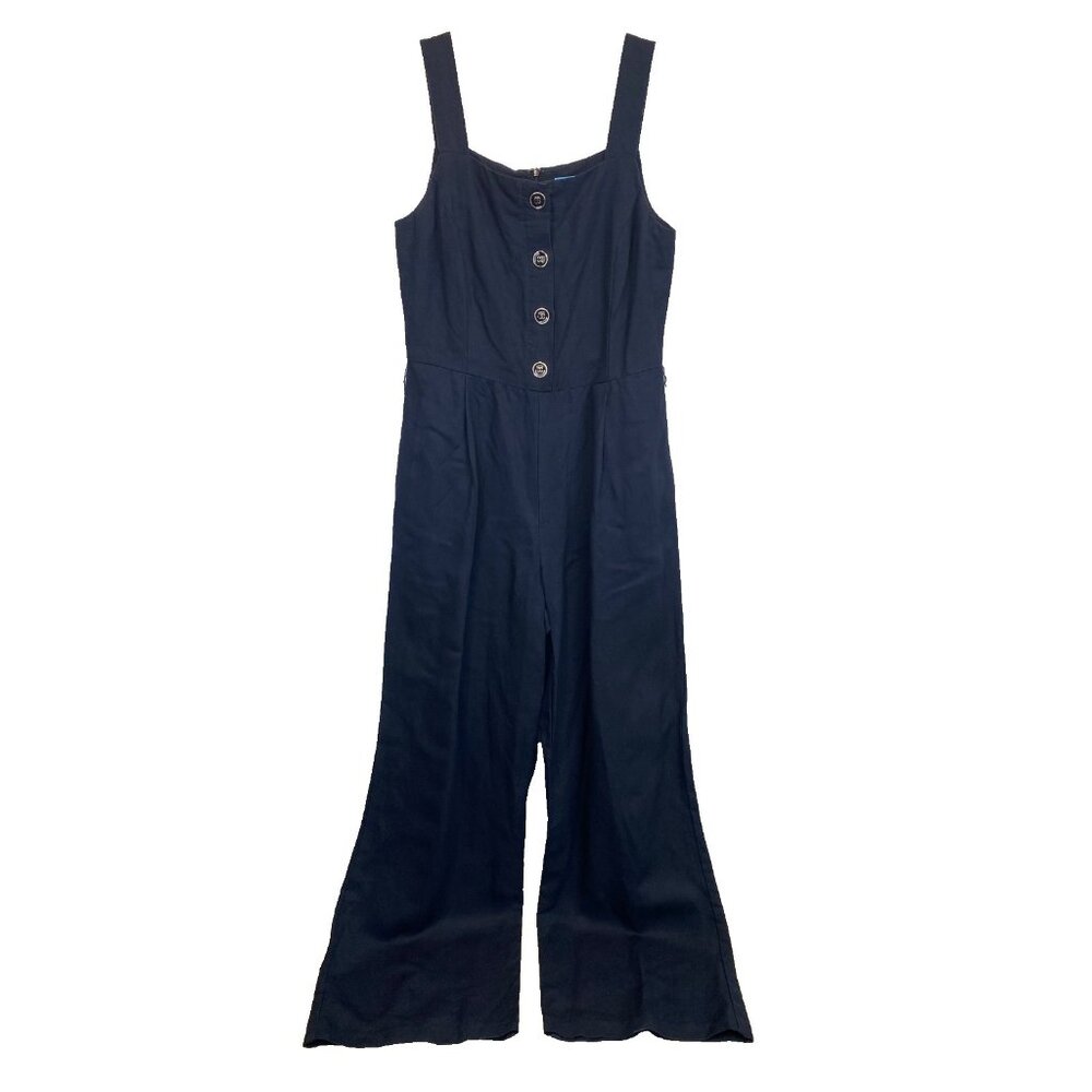 J. McLaughlin Women's Adalyn Wide Leg Jumpsuit Size 0 Navy Blue Sleeveless